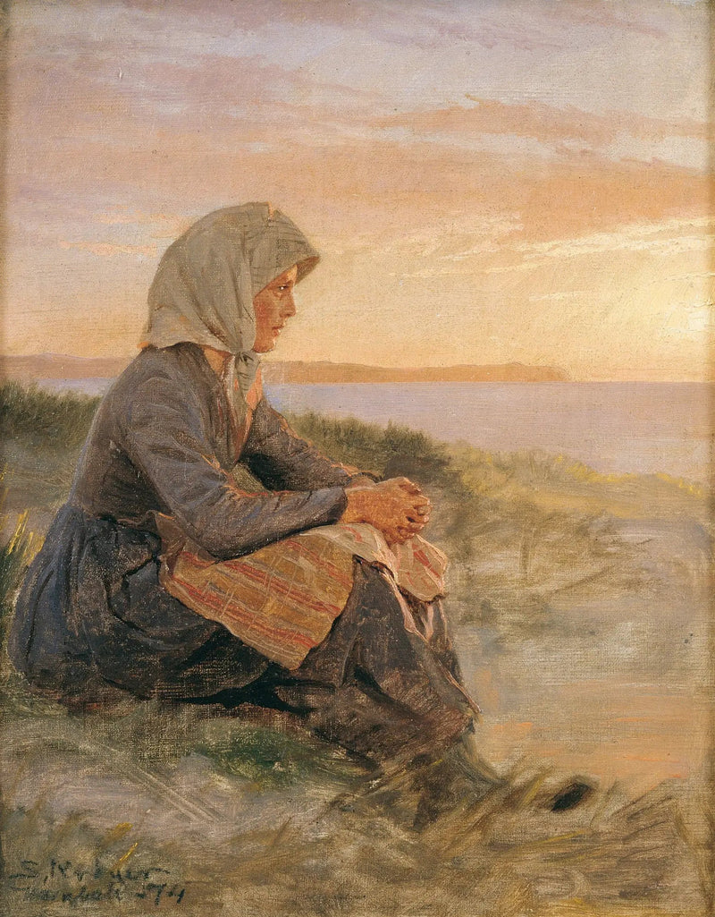 Fisherman's Daughter Sitting, Hornbæk - Peder Severin Krøyer