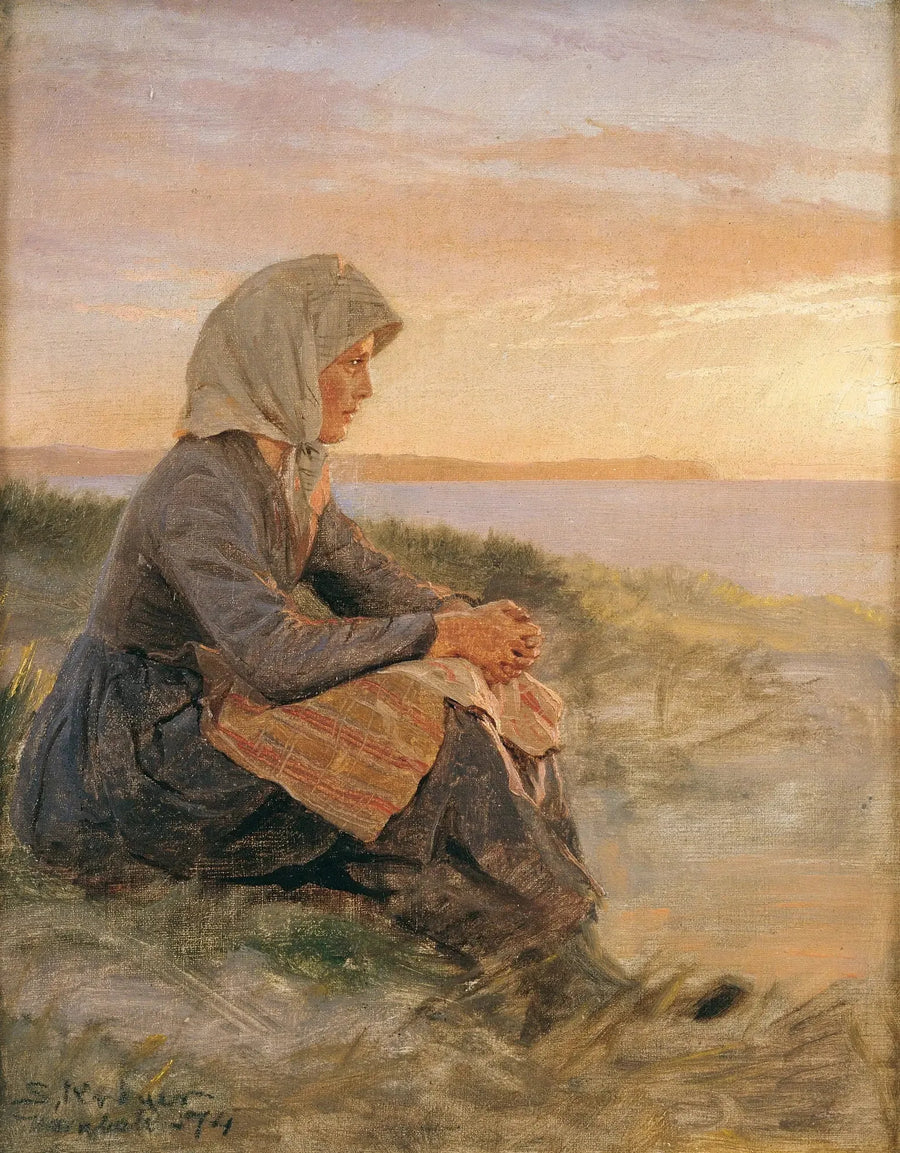 Fisherman's Daughter Sitting, Hornbæk - Peder Severin Krøyer