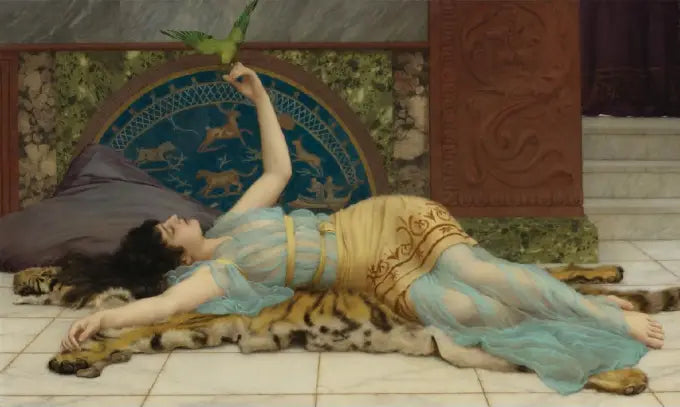 Girl in Blue - John William Godward