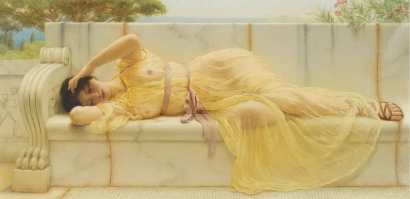 Girl in Yellow Drapery - John William Godward