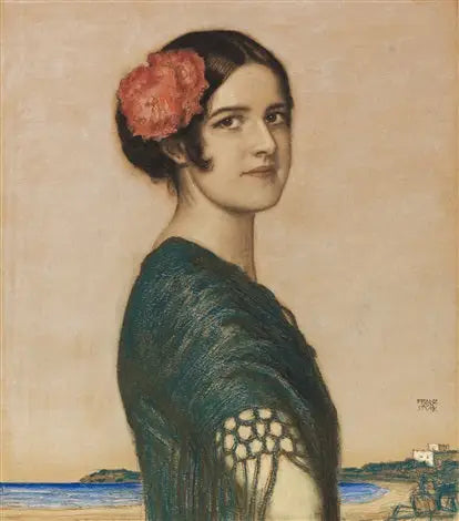 Daughter Mary in Spanish - Franz Von Stuck