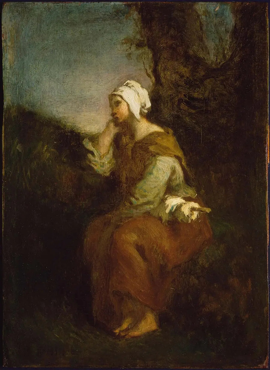 Peasant Girl Dreaming - Jean-François Millet