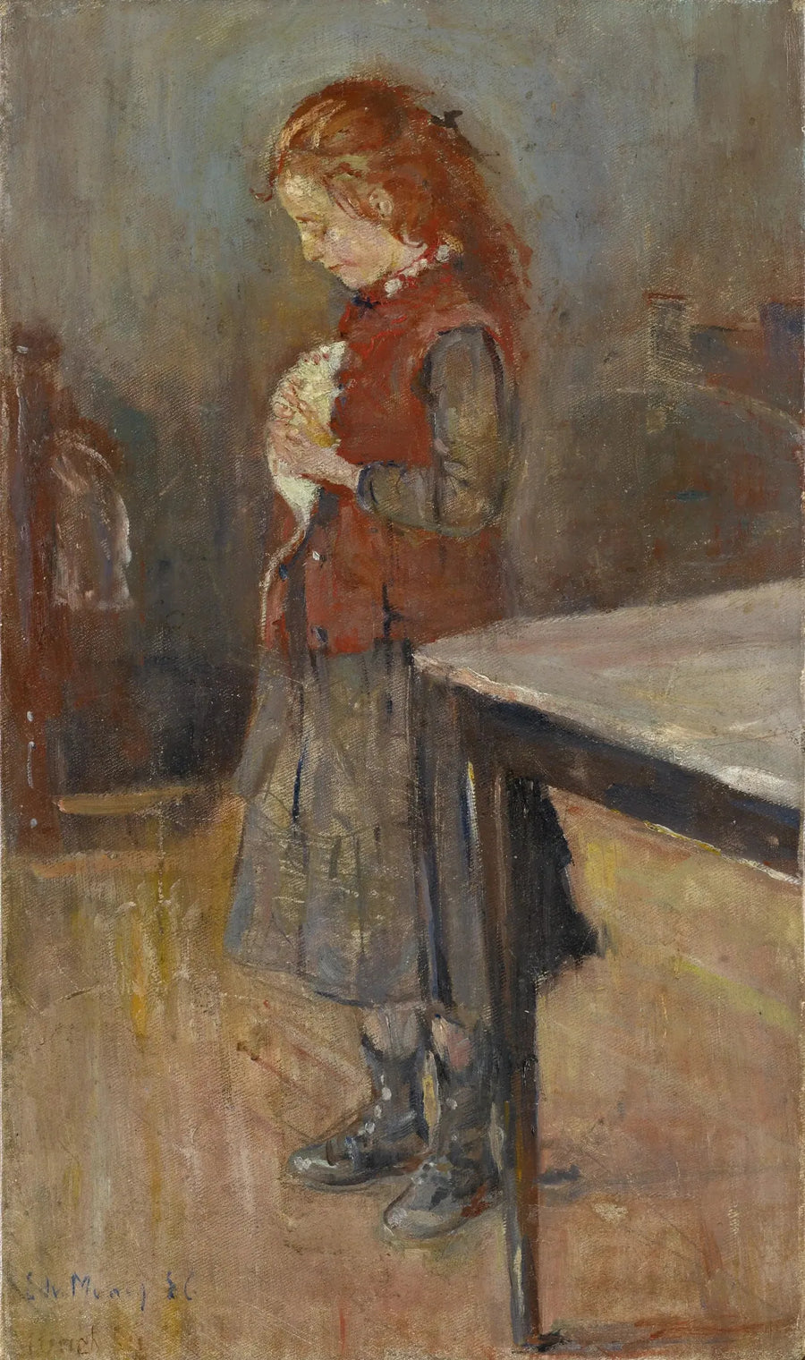 Red-haired Girl with White Rat - Edvard Munch