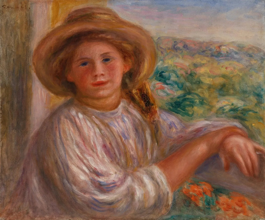 Girl on a Balcony, Cagnes (Young Woman on a Balcony, Cagnes) - Pierre-Auguste Renoir