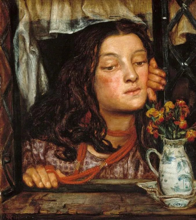 Girl on a trellis - Dante Gabriel Rossetti