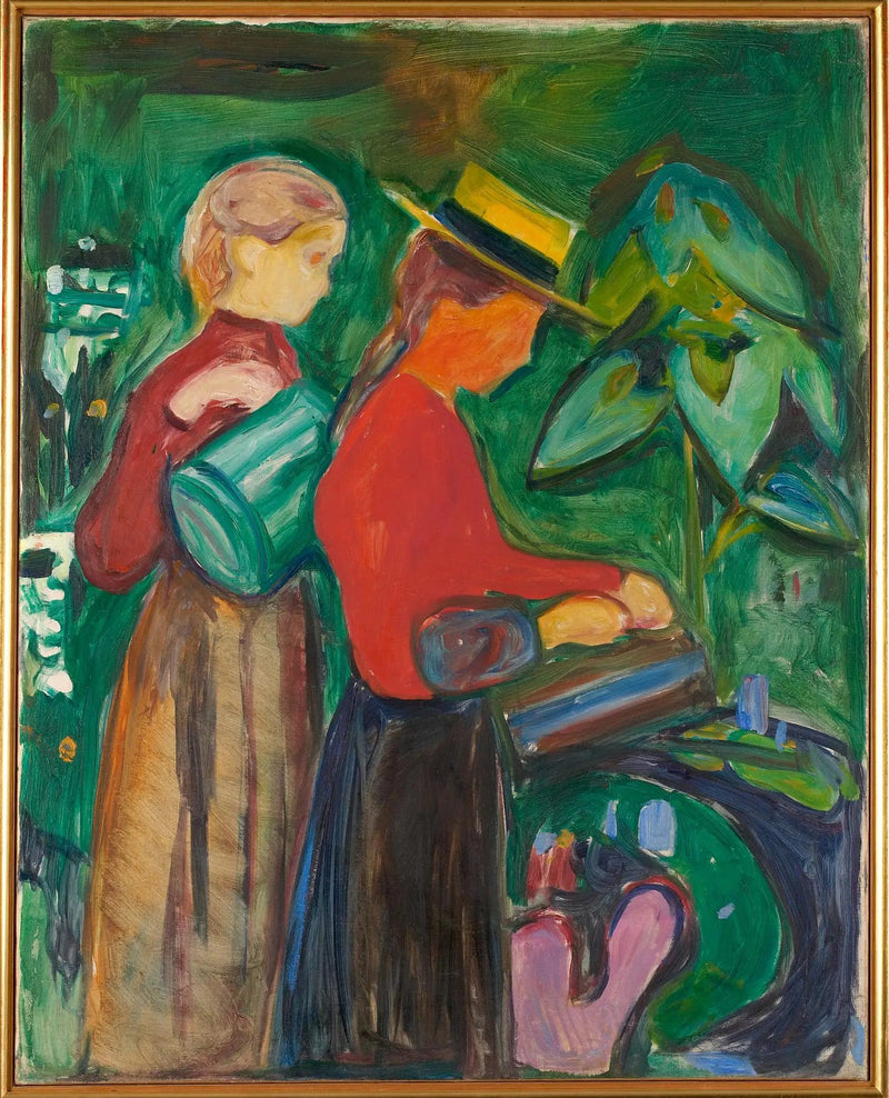 Girls Watering the Flowers (Linde Frieze) - Edvard Munch