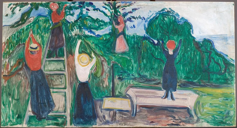 Girls Picking Fruits (Frieze Linde) - Edvard Munch