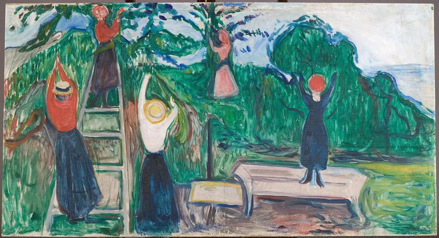 Girls Picking Fruits (Frieze Linde) - Edvard Munch