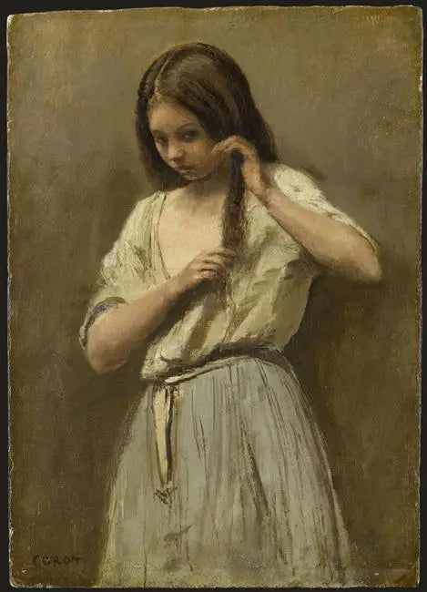 Girl at Her Toilet - Jean-Baptiste Camille Corot