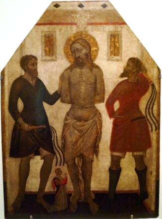 Flagellation of Christ with a donor. - Francescuccio Ghissi