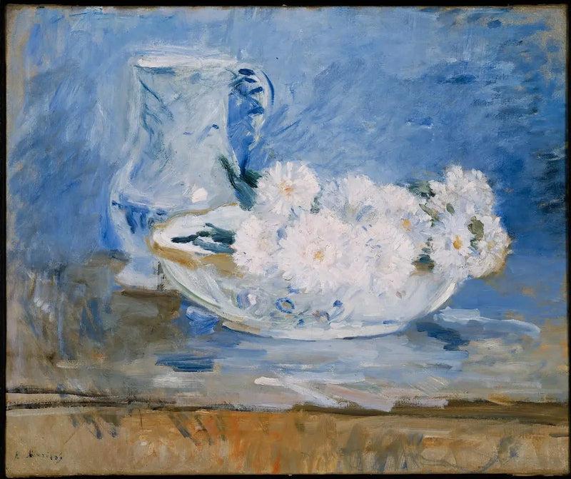 White Flowers in a Bowl - Berthe Morisot