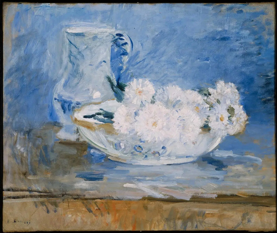 White Flowers in a Bowl - Berthe Morisot