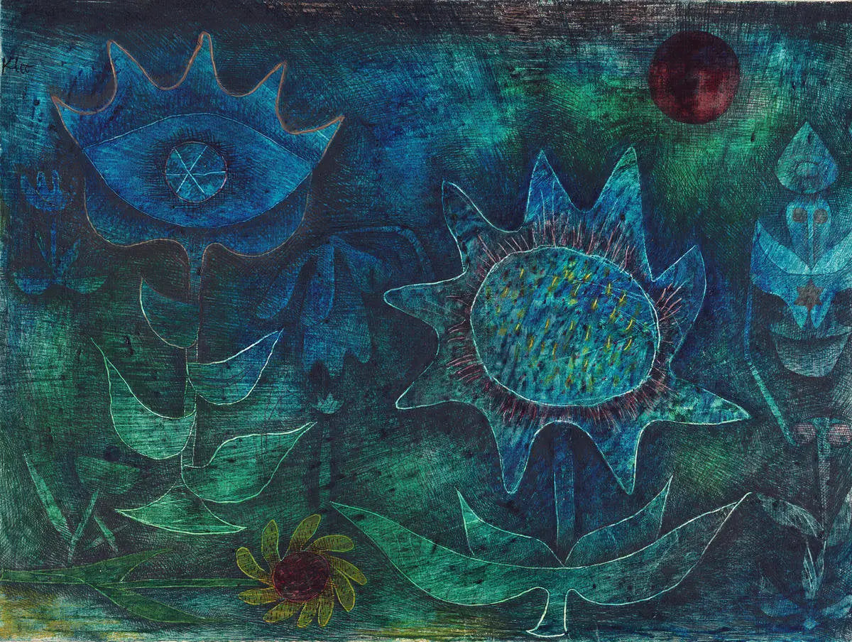 Fleurs dans la nuit - Paul Klee image 1 copie peinte à la main à l’huile