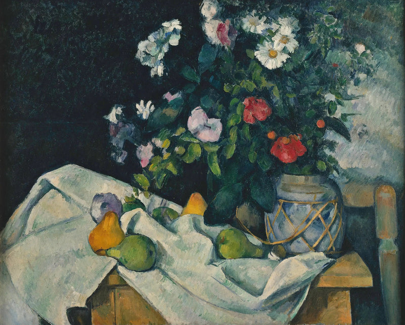 Flowers in a Ginger Jar and Fruits - Paul Cézanne