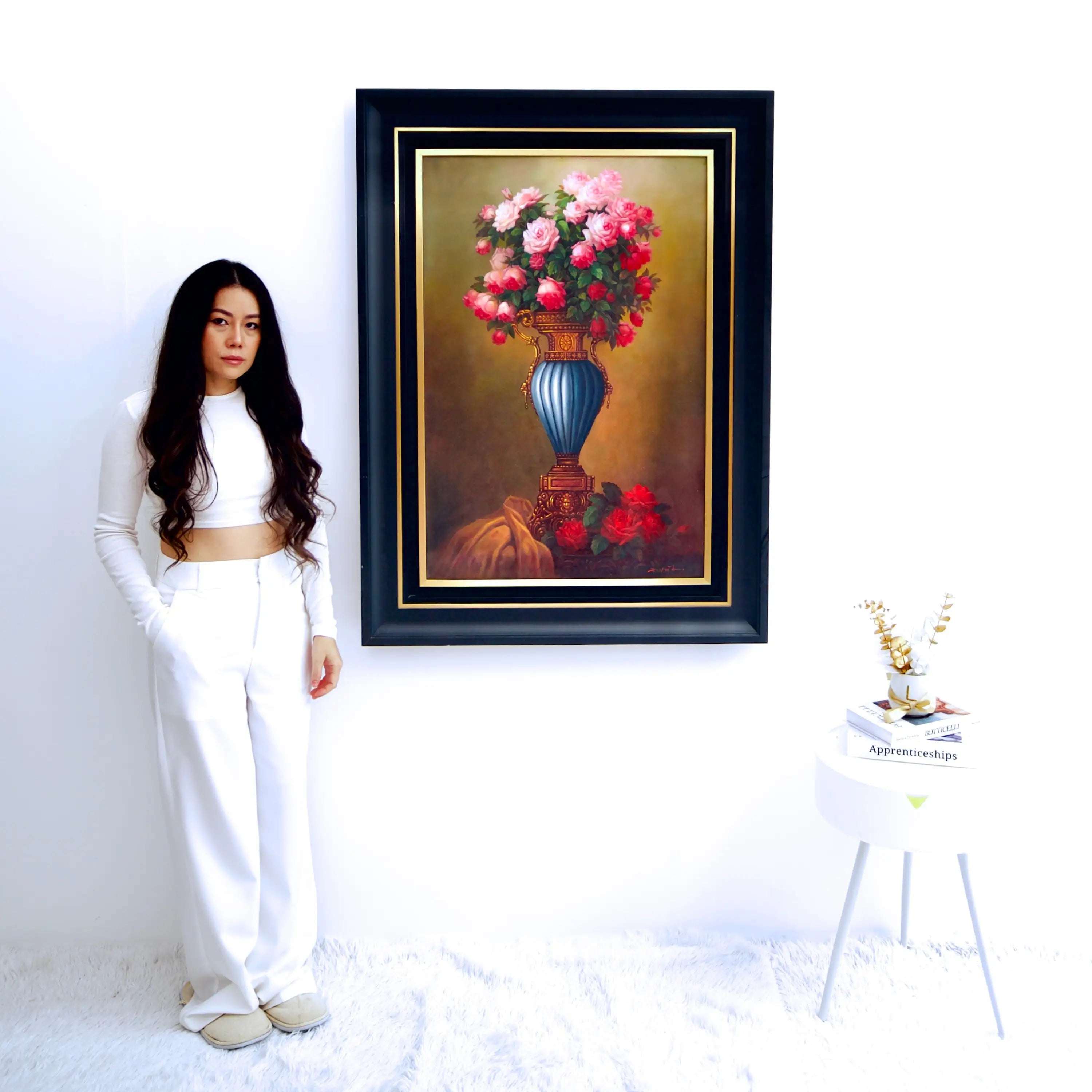 Fleurs dans un Vase Antique | 60 x 90 cm image 3 copie peinte à la main à l’huile