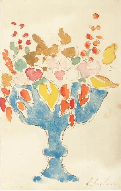 Flowers in a Blue Vase - Alexej von Jawlensky
