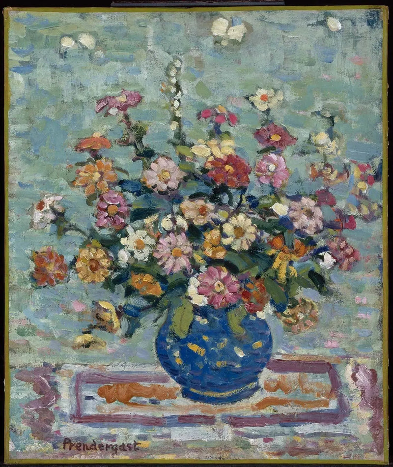 Flowers in a Blue Vase - Maurice Prendergast
