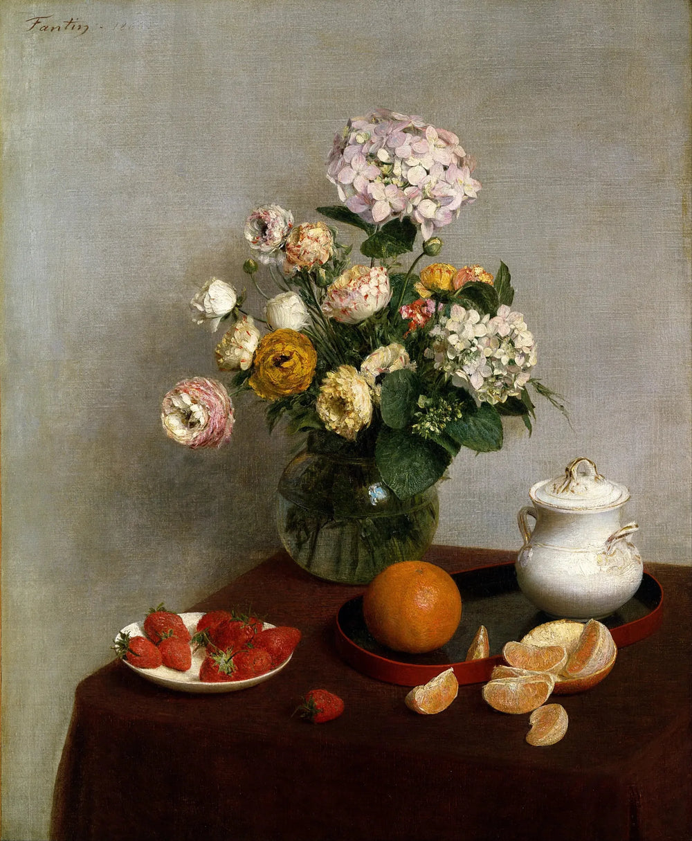 Fleurs et fruits - Henri Fantin-Latour image 1 reproduction de peinture à l’huile