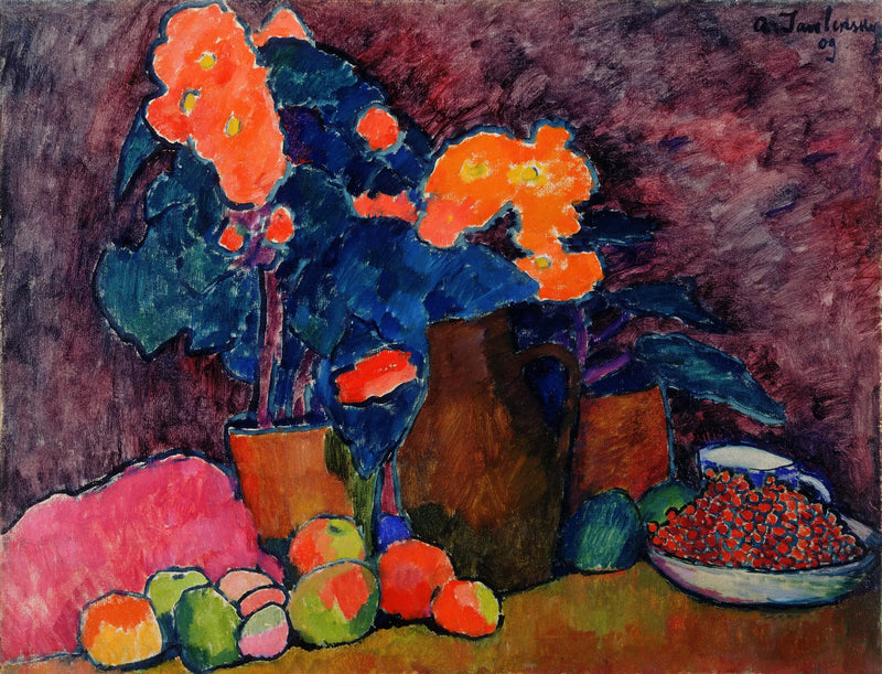 Flowers, Fruits et Jug - Alexej von Jawlensky