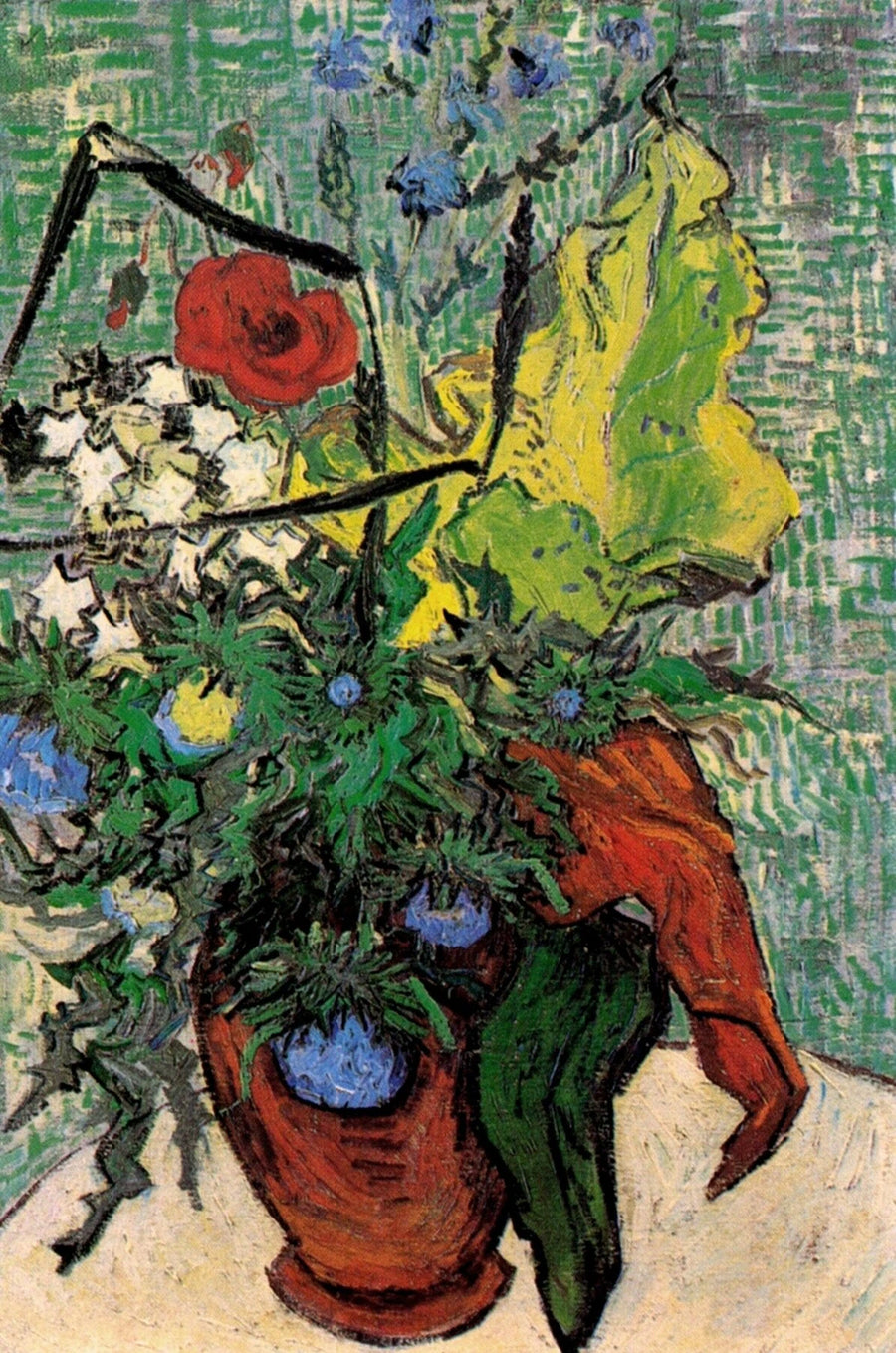Wildflowers and Thistles in a Vase - Vincent van Gogh
