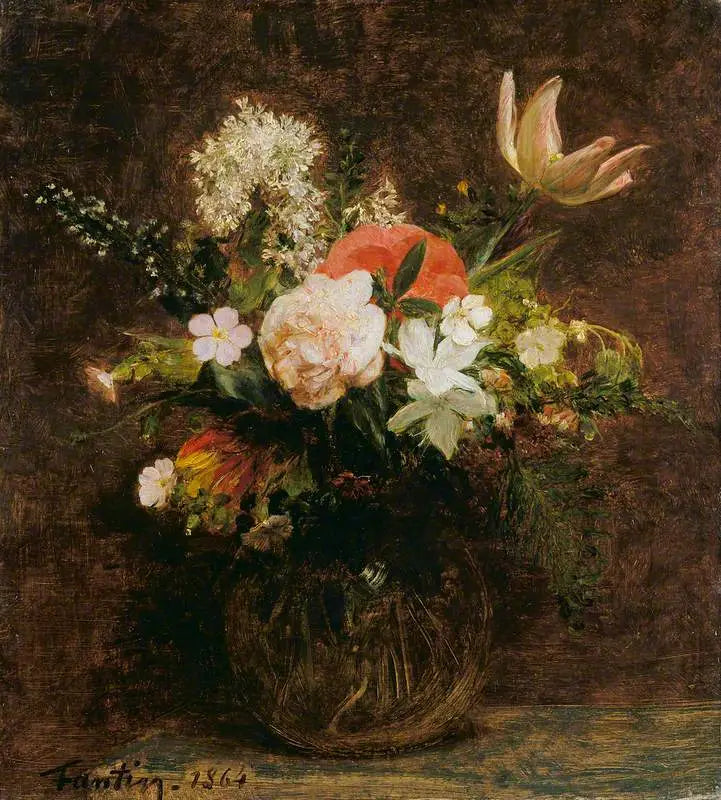 Flowers: Tulips, Azaleas, and Roses - Henri Fantin-Latour