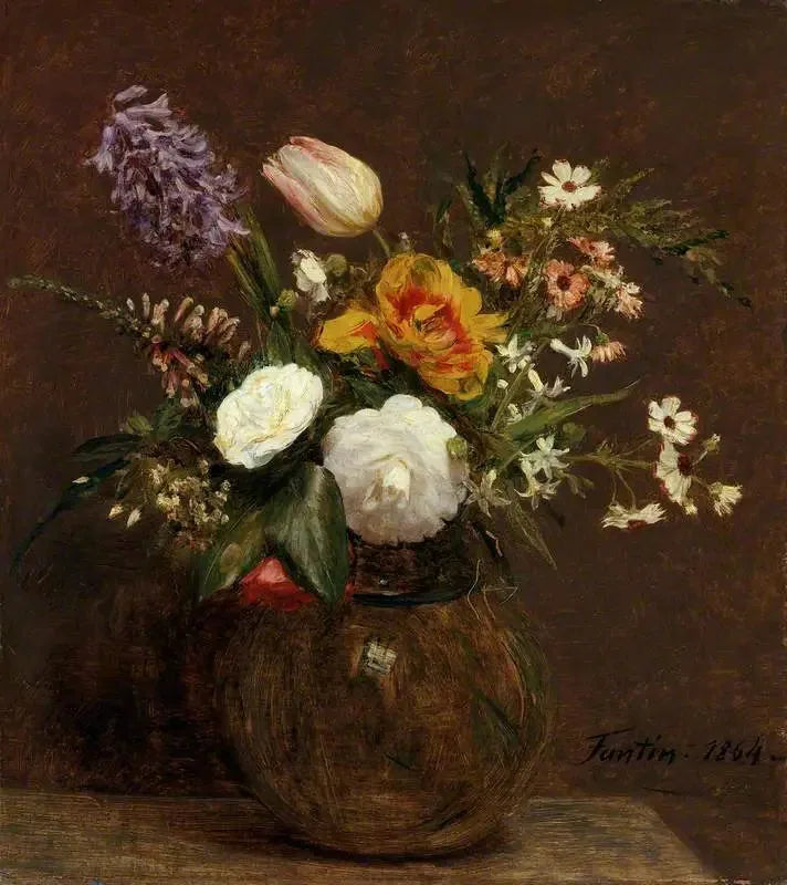 Flowers: Tulips, Camellias and Hyacinths - Henri Fantin-Latour