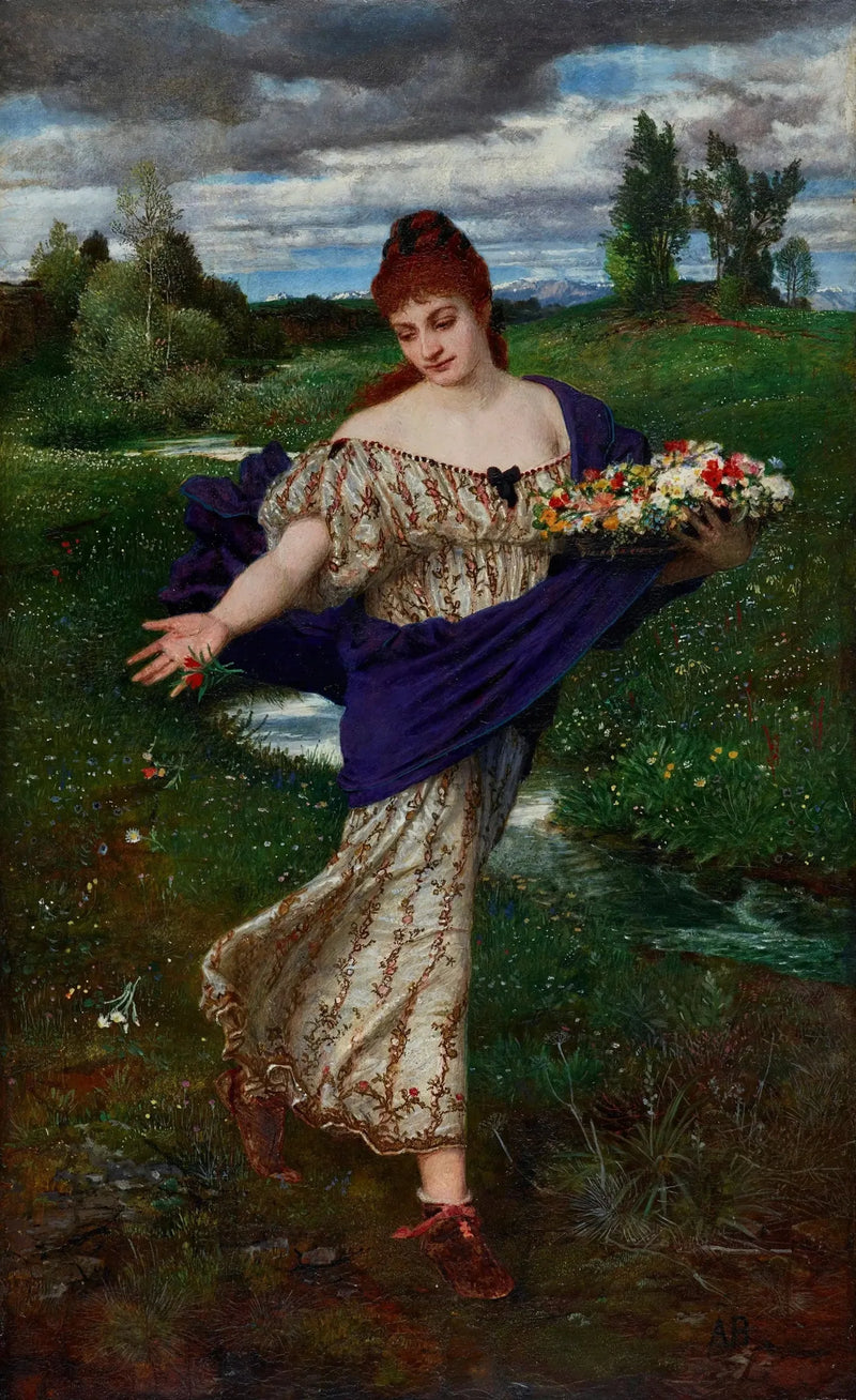 Flora, dispersed flowers - Arnold Böcklin