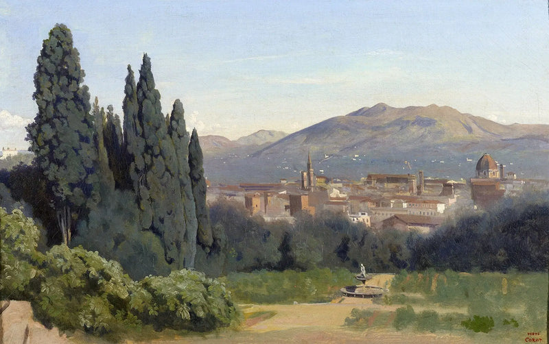 Florence, View from the Boboli Gardens - Jean-Baptiste Camille Corot