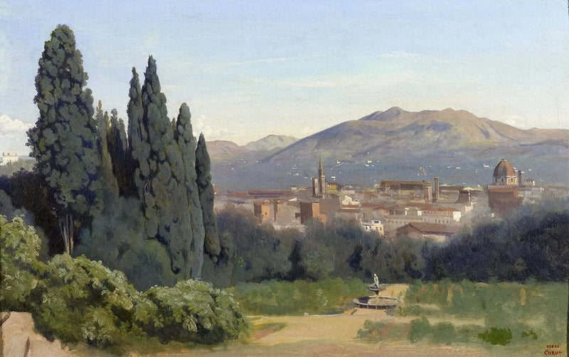 Florence, View from the Boboli Gardens - Jean-Baptiste Camille Corot