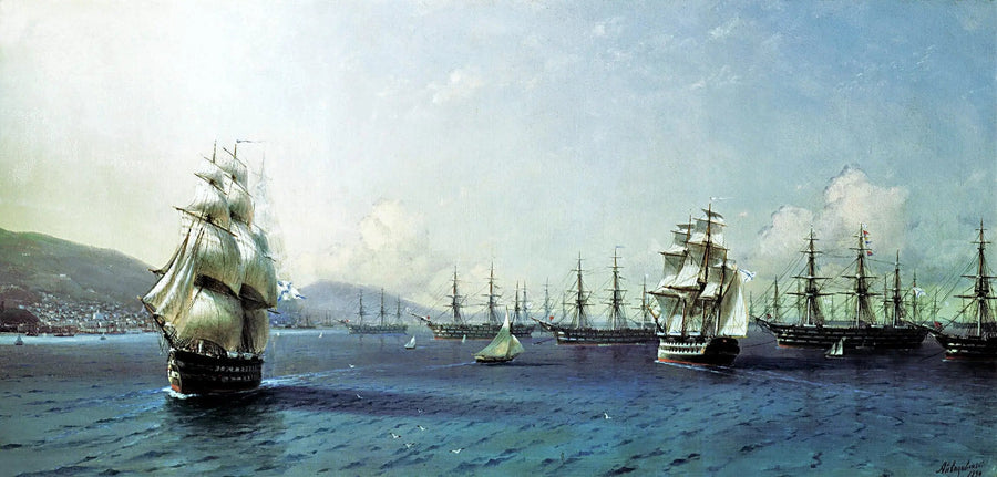 Black Sea Fleet in the Bay of Theodosius, just before the Crimean War - Ivan Aïvazovski