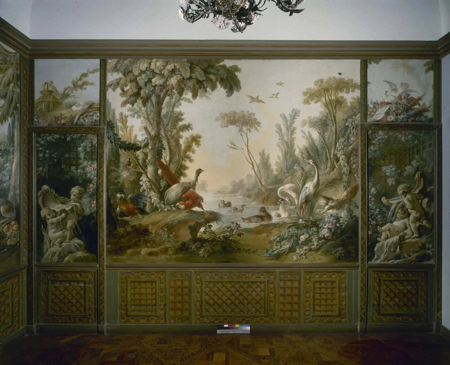 Fountain with two loves, one of whom is lying down - François Boucher