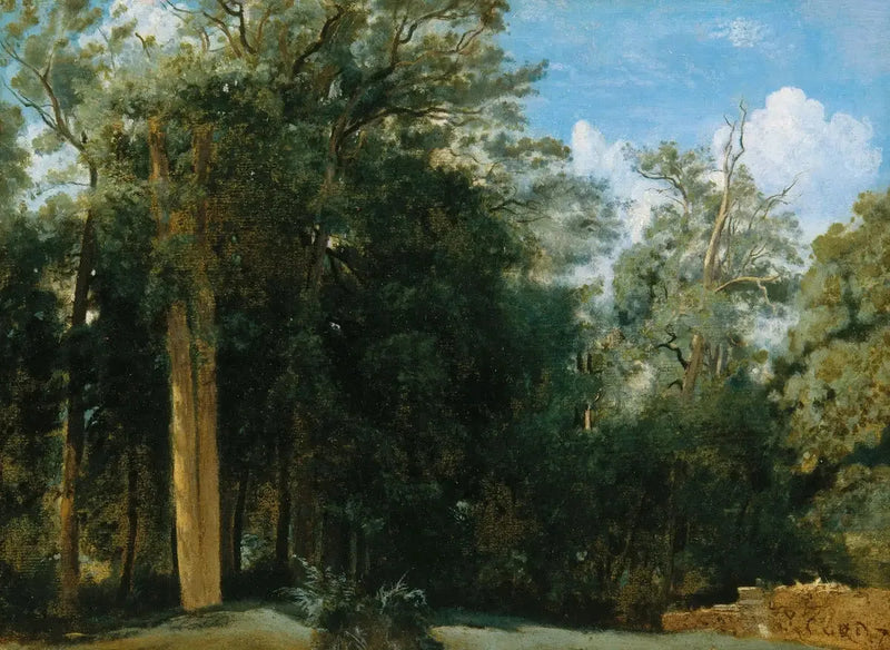 Fontainebleau. Forest Edge with a Small Wall - Jean-Baptiste Camille Corot