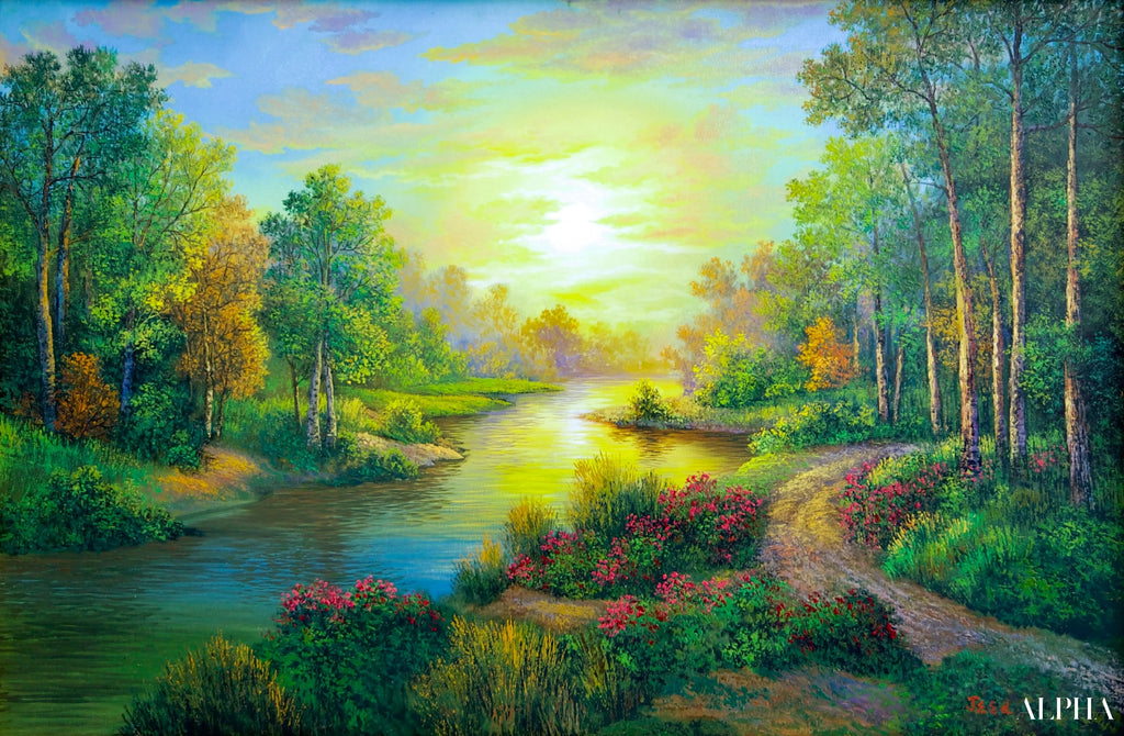 Forest and Rivers - Jeed | 90 x 60 cm Reproductions de tableaux à la peinture à l’huile