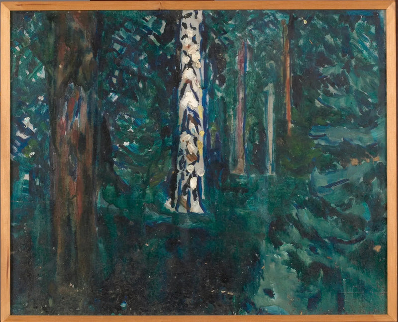 Forest with Birch Trunks - Edvard Munch