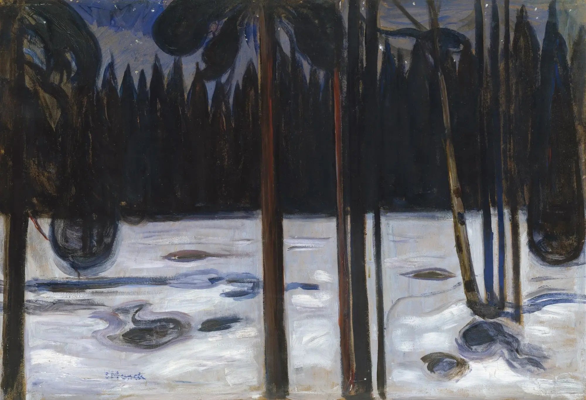 forêt d'hiver - Edvard Munch image 1 reproduction réalisée par Alpha Reproduction