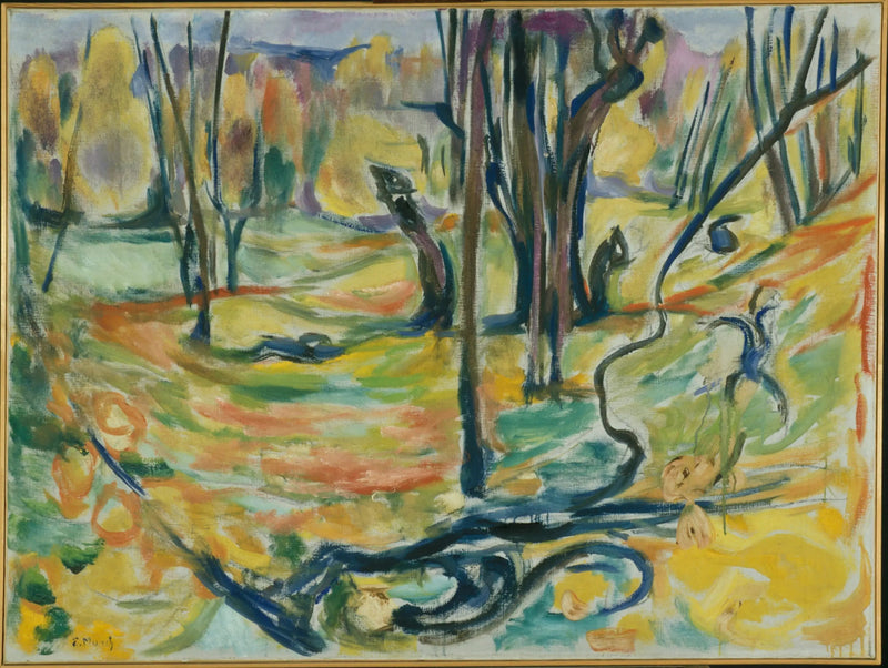 elm forest in autumn - Edvard Munch