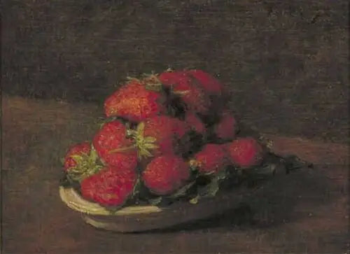 Strawberries on a small faience plate - Henri Fantin-Latour