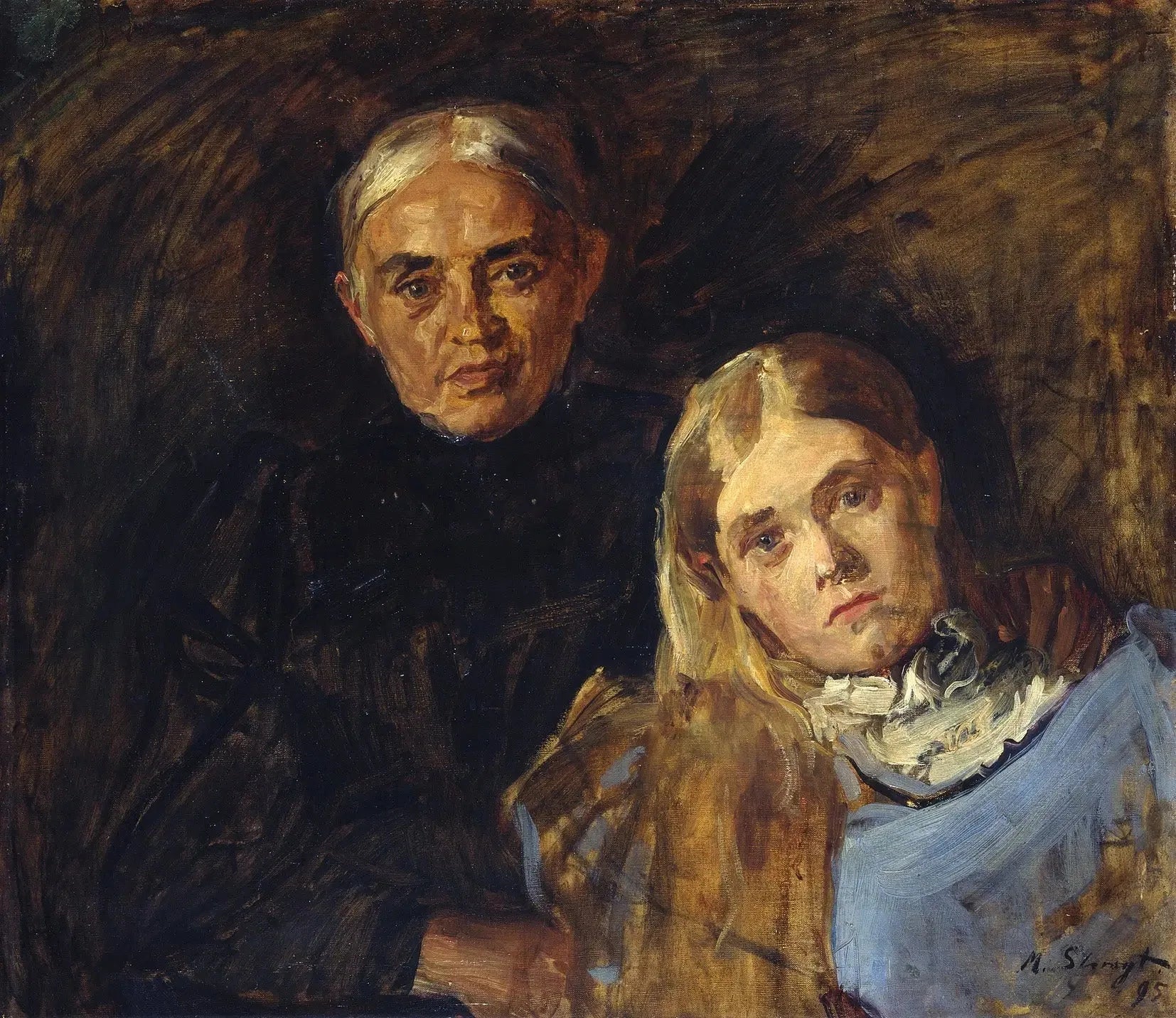 Frau Voll mit Tochter - Max Slevogt image 1 reproduction de peinture à l’huile