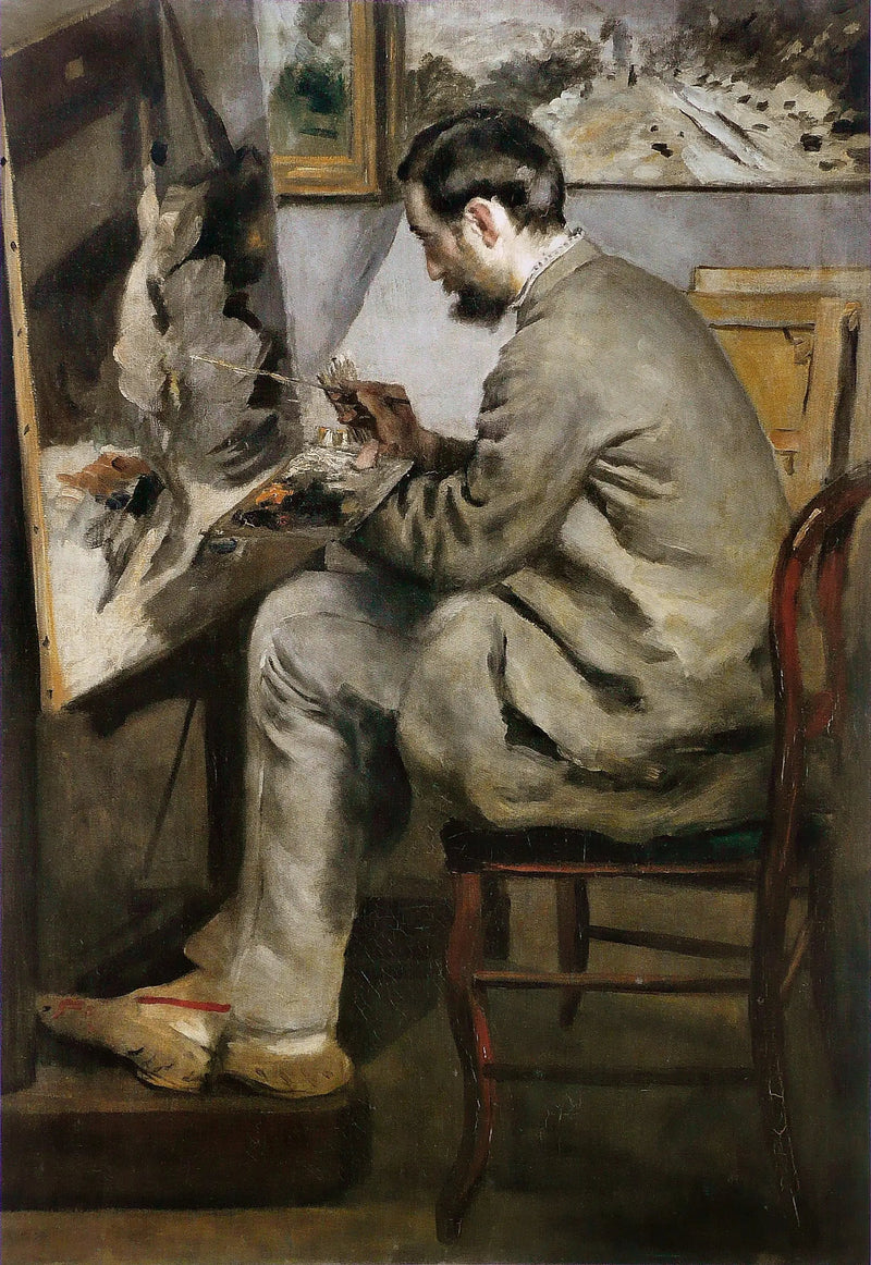 Frédéric Bazille Painting at His Easel - Pierre-Auguste Renoir