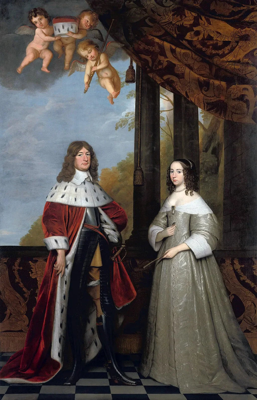 Frederick William (1620-1688), Elector of Brandenburg, and his wife Louise-Henriette (1627-1667), Countess of Orange-Nassau - Gerrit van Honthorst