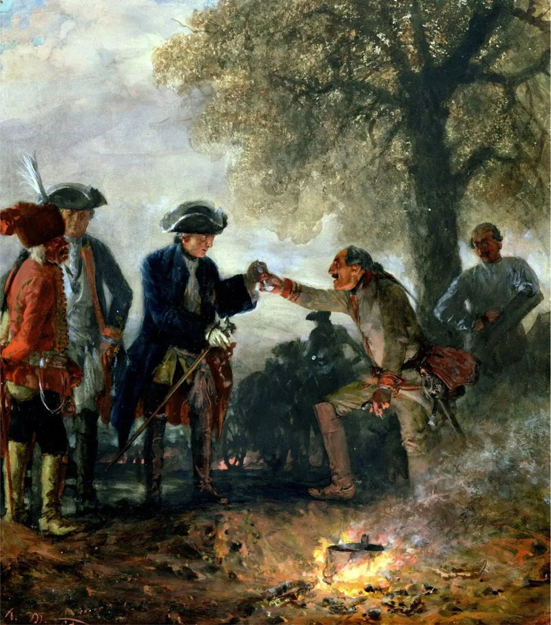 Frederick the Great with Zieten at the camp - Adolph von Menzel