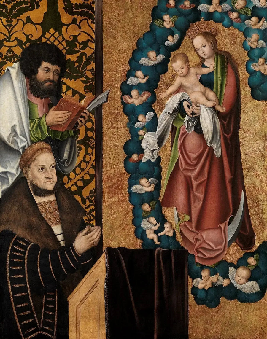 Frederic the Wise in veneration of the Apocalypse Mother of God - Lucas Cranach the Elder