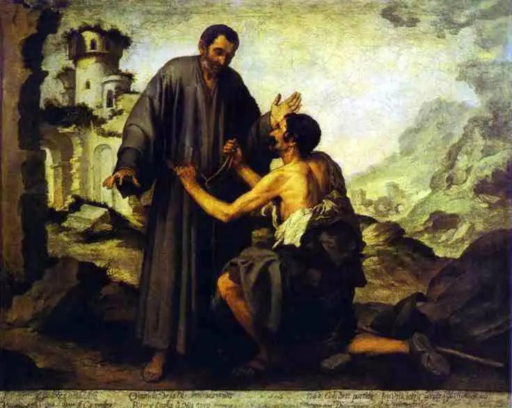 Brother Junipero and the Pauper - Bartolomé Esteban Murillo