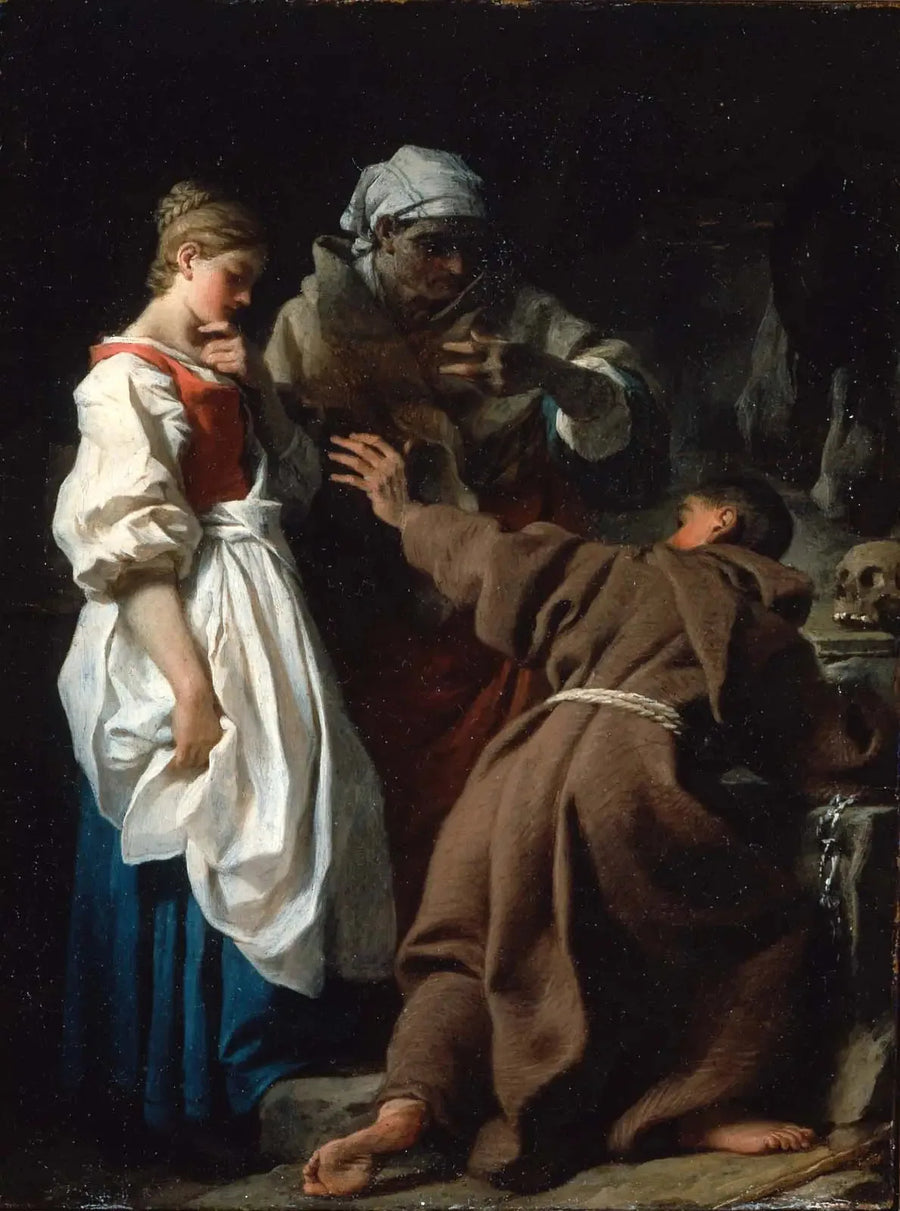 Brother Luce, the Hermit, with the Widow and her Daughter - Pierre Subleyras
