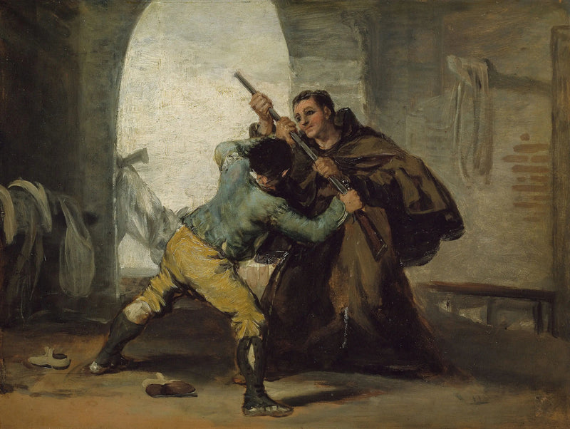 Brother Pedro snatches the gun from El Maragato - Francisco de Goya