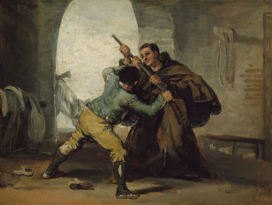 Brother Pedro snatches the gun from El Maragato - Francisco de Goya