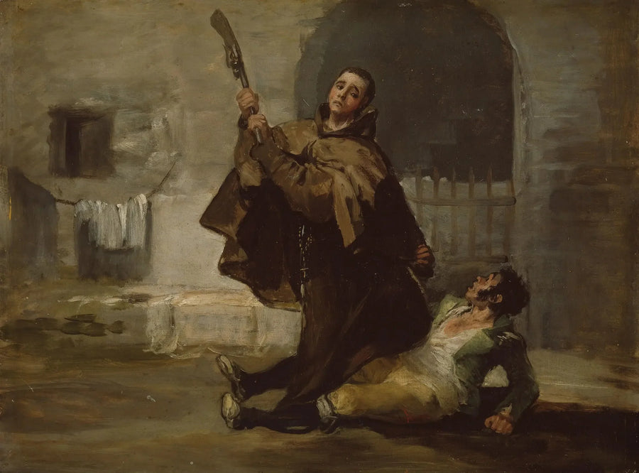 Brother Pedro strikes El Maragato with the rifle stock - Francisco de Goya