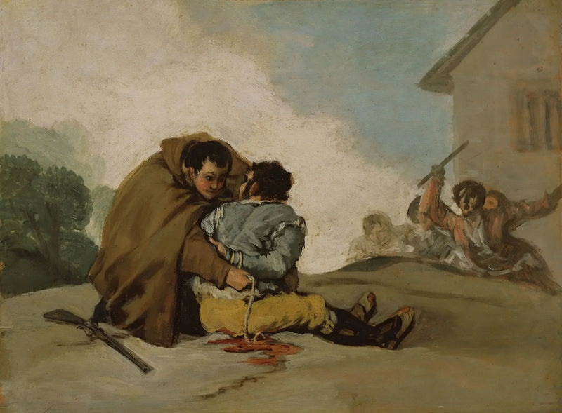 Brother Pedro ties El Maragato with a rope - Francisco de Goya