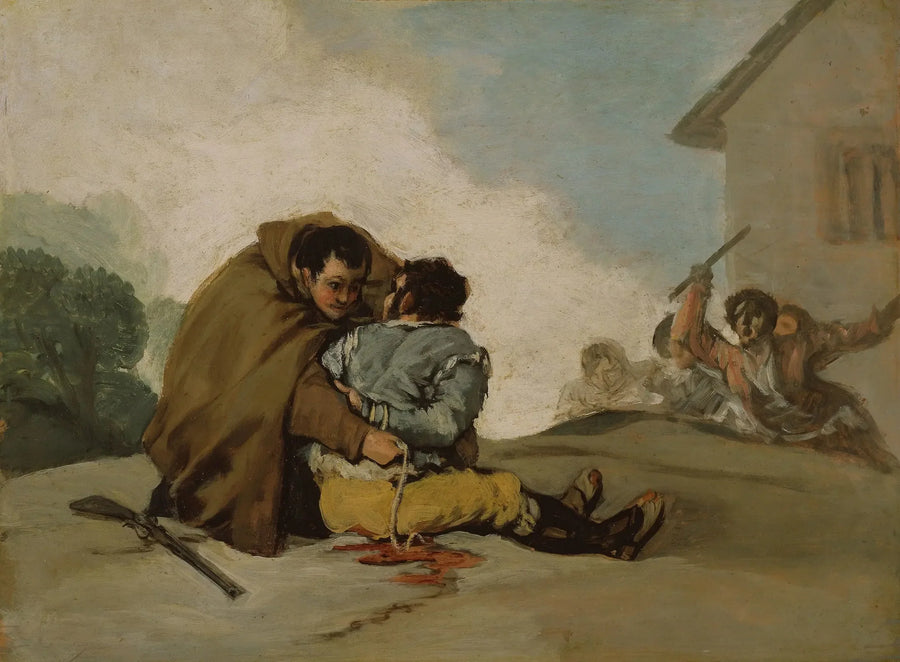 Brother Pedro ties El Maragato with a rope - Francisco de Goya