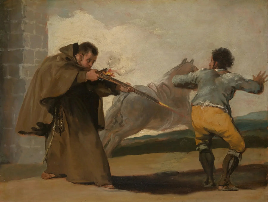 Brother Pedro Shoots El Maragato While His Horse Runs Away - Francisco de Goya
